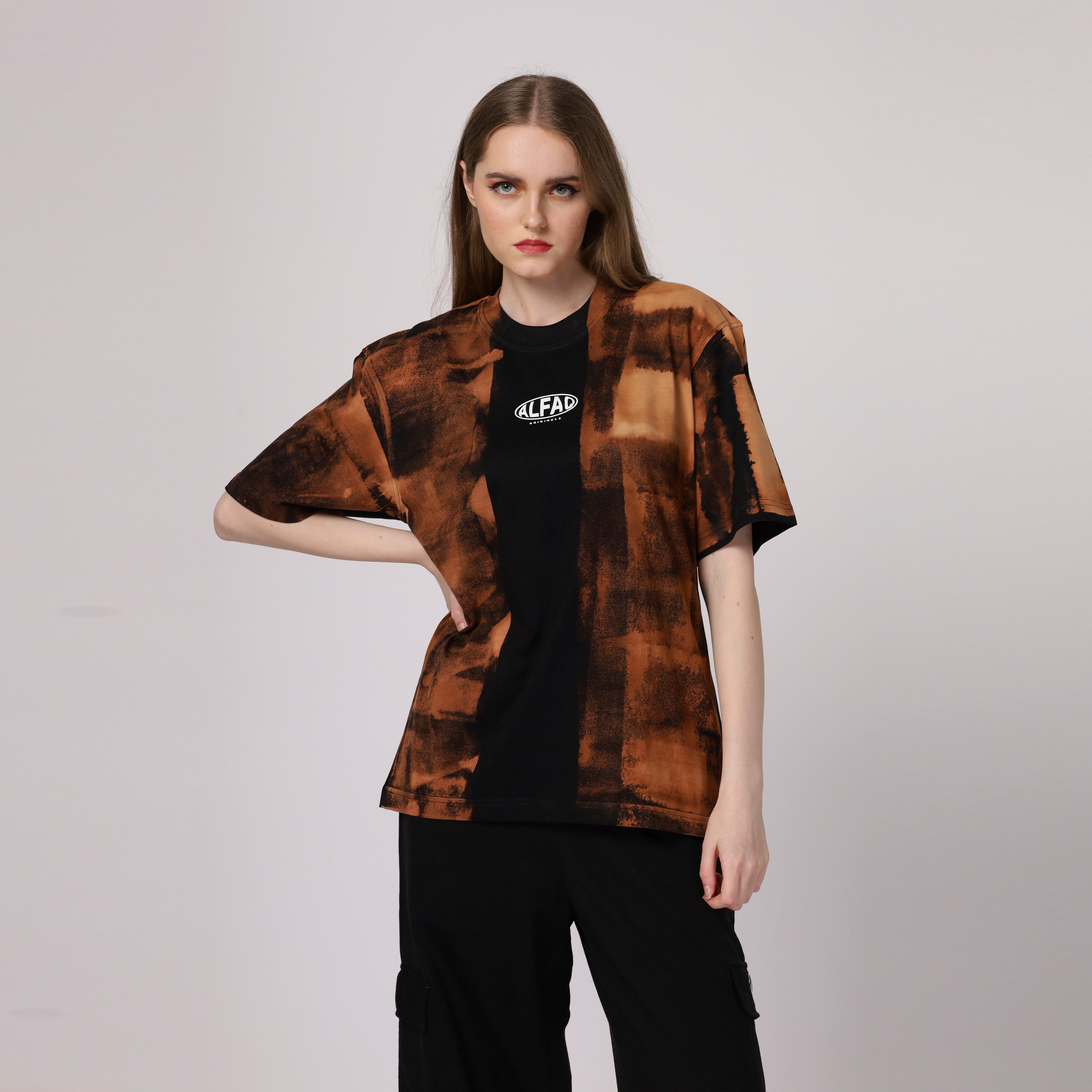 Alfaq Orignal Middle Black Oversized Tshirt - Alfaq